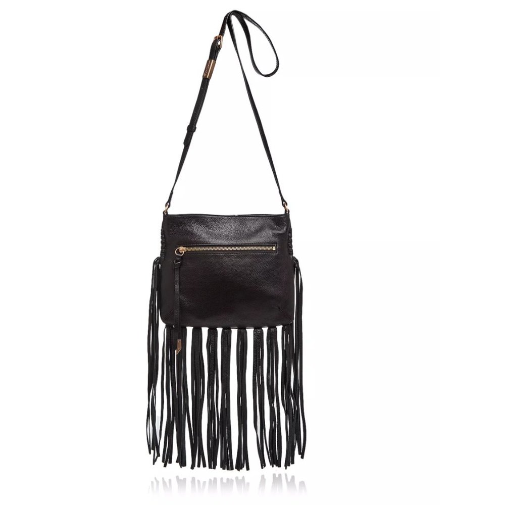 Foley and Corinna Sascha Fringe Crossbody in Black